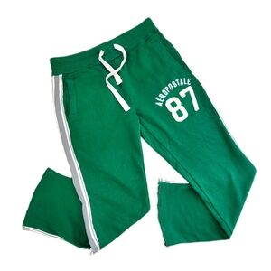2000s Aeropostale 1987 Fleece Sweat Lounge Pants, Green Women's Medium